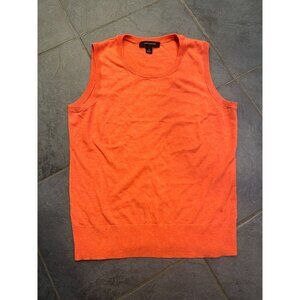 Ann Taylor Sleeveless Knit Sweater Top Orange Women’s Size S Cotton Modal